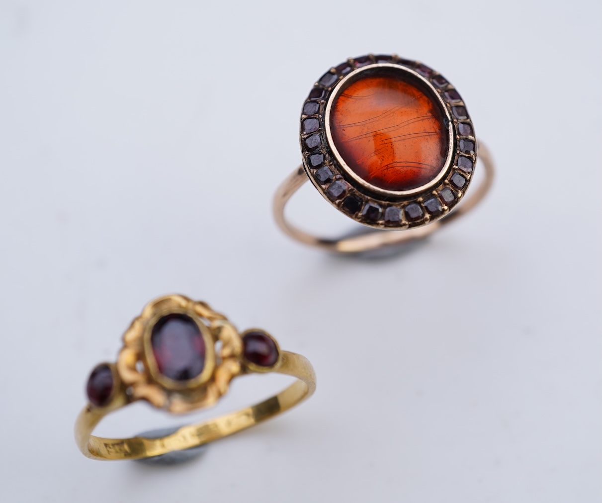 A collection of three antique rings, late 18th-19th century